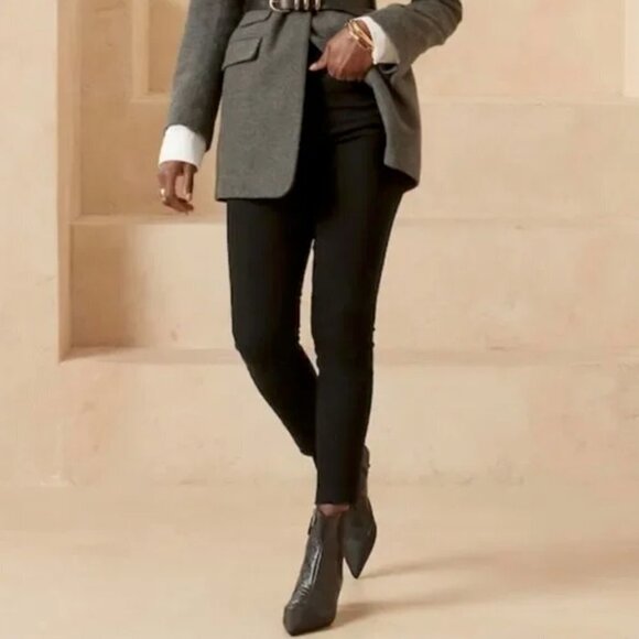 NWT BANANA REPUBLIC High-Rise Skinny Fade-Resistant‎ Ankle Jean Black 8P - Picture 1 of 8